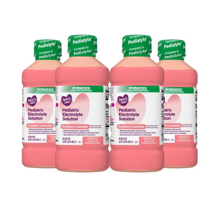 Parent's Choice Electrolyte Solution, Strawberry Lemon, helps prevent dehydration, 1 Liter, 4 count