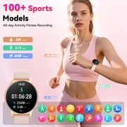 2026 New Smart Watch fits for Android and Iphone, 1.27 Smartwatch, Answer/Make Calls/100 Sports Modes/Message Reminder,IP68 Waterproof Fitness Tracker for Women, Gold