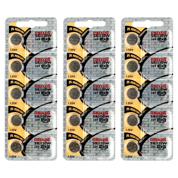 3x 5PK  Maxell Silver Oxide Watch Battery SR1130W High Drain Replaces 389
