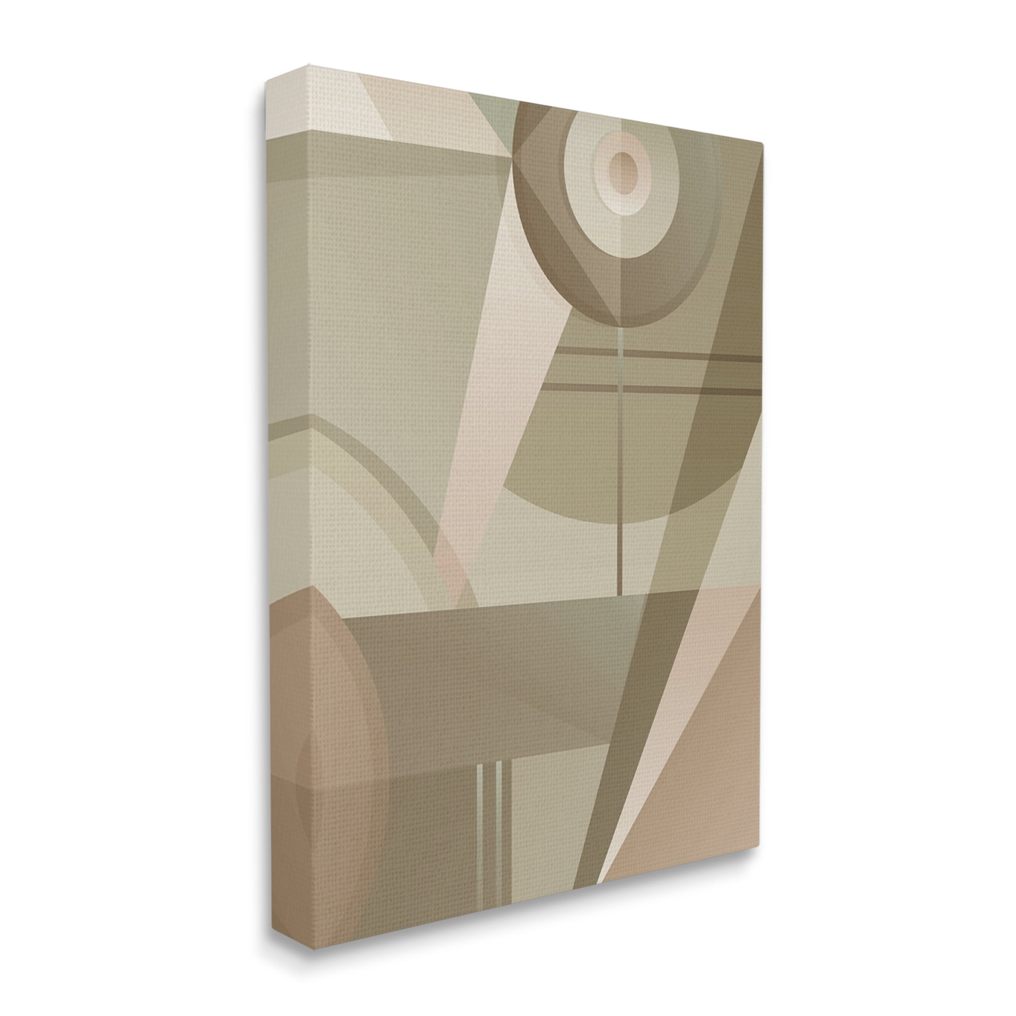 Stupell Industries Tan Geometric Abstract Abstract Painting Gallery Wrapped Canvas Art Print Wall Art, 36 x 48