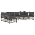 thumbnail image 3 of vidaXL 6 Piece Patio Lounge Set with Cushions Anthracite Poly Rattan, 3 of 7