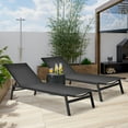 thumbnail image 2 of Patiojoy Chaise Longue de Patio 2 Pcs avec Dossier Réglable à 6 Positions et Tissu Respirant Noir, 2 of 8