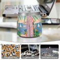 thumbnail image 6 of Yayeee Ashtray with Lid for Cigarette Smokeless Stainless Steel Home Ash Holder, Pink Seaside Boat, 6 of 7