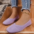 thumbnail image 5 of UDAUDU Women's Knit Ballet Flats Breathable Slip On Shoes Square Toe Business Casual Flats Comfortable Dressy Walking Shoes Purple 10 Wide, 5 of 6