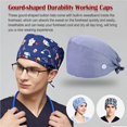 thumbnail image 3 of Langgg 6 Pieces Working Caps Doctors Gourd-shaped Long-time Service Pure Color Dull Polish Button Assorted Colors Unisex Operating Hats Blue adjustable grey Buckles, 3 of 6