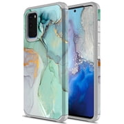 Kaesar Shockproof Cell Phone Case for Samsung Galaxy S20, Green Marble