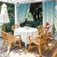 thumbnail image 4 of Outdoor Curtains for Patio Waterproof, Teal Snowman Christmas Outdoor Privacy Panels Grommet, Xmas Tree Coastal Snowflake Starfish Blackout Outside Curtains for Porch/Cabana 54"x108", 2 Panels, 4 of 8