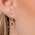 thumbnail image 3 of Gem Stone King 14K Yellow Gold Pink Mystic Topaz Earrings for Women | 1.00 Cttw | Gemstone November Birthstone | Oval 6X4MM, 3 of 6