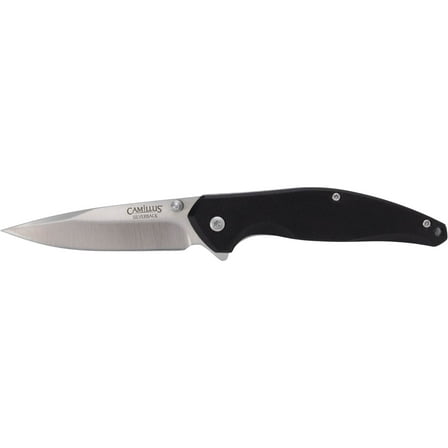 Camillus Silverback Pocket Knife 3" Drop Point 3Cr13 Satin Blade G-10 Handle Black