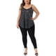 thumbnail image 2 of Tops sin mangas de lentejuelas de talla grande para mujeres, camiseta de bronceado con escote en V, chaleco 2X negro púrpura, 2 of 6