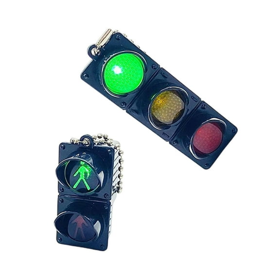 Necvior 2pcs Novelty Traffic Light Keychain Set Fun Traffic Light Keychains Adornment For Adding Personality To Bags