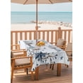 thumbnail image 2 of Outdoor Tablecloth with Umbrella Hole for Patio/Picnic/Party/Camping, Texas Star Country Waterproof Table Cloth Rectangle Table Cover Washable, Blue Farmhouse Branches (60"x 102"), 2 of 8