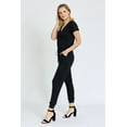thumbnail image 2 of Solid Short Sleeve Surplice Jogger Jumpsuit | 5 Colors | S-3X, 2 of 29