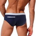thumbnail image 2 of Men's Swim Briefs Double Mesh Lifting Thong Breathable Lace Up Swimsuit Bottoms for Men, 2 of 5