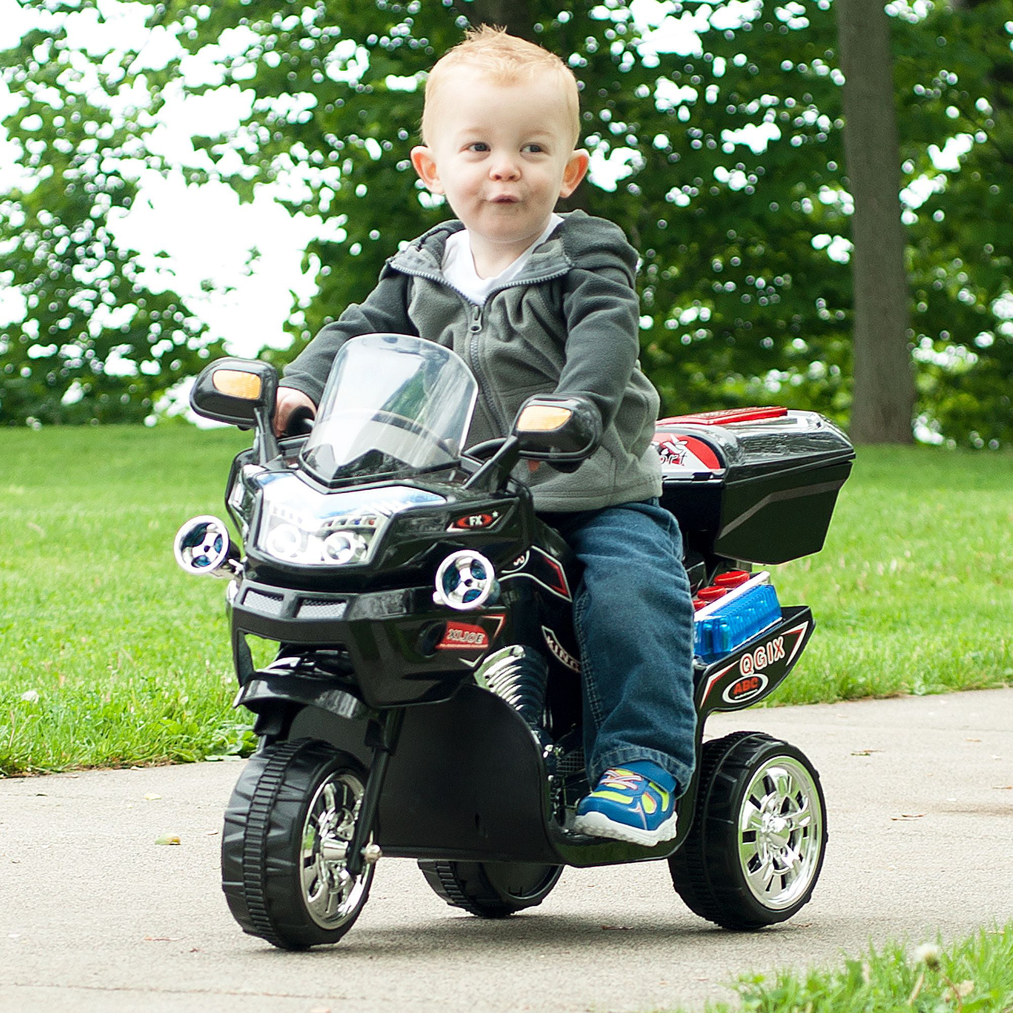 Ride on Toy 3 Wheel Motorcycle for Kids Battery Powered Boys and Girls Black FX for sale online 