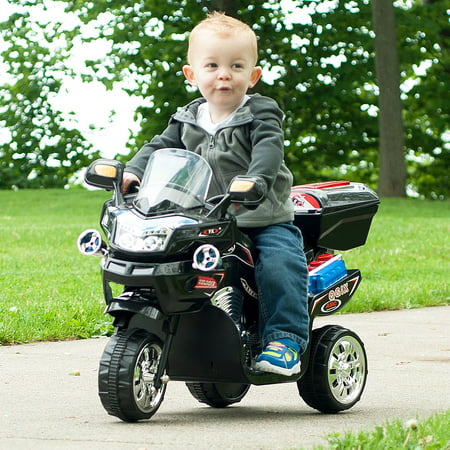 Ride on Toy, 3 Wheel Motorcycle Trike for Kids by Hey! Play! ? Battery Powered Ride on Toys for Boys and Girls, 2 - 5 Year Old - Black (Best Toys For 2 Year Old With Down Syndrome)