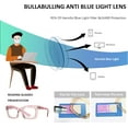 thumbnail image 3 of GFDYREE 3 pack Oprah style Spring hinge Readers Blue Light Blocking Computer Square Reading Glasses for Women Men, 3 of 6