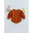 thumbnail image 4 of TheFound Baby Girl?s Leopard Letter Print Round Neck Puff Sleeve Romper, 4 of 8