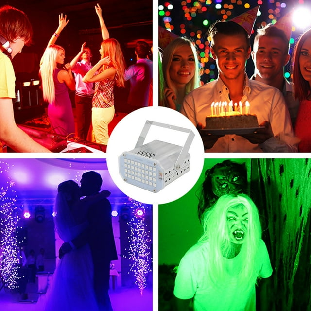 Mini LED Strobe Light Sound Activated Flash Speed Adjustable Disco Lights W/ 48 Super Bright Party Lamp For Room Dance Parties DJ Karaoke Indoor Outdoor Decorations