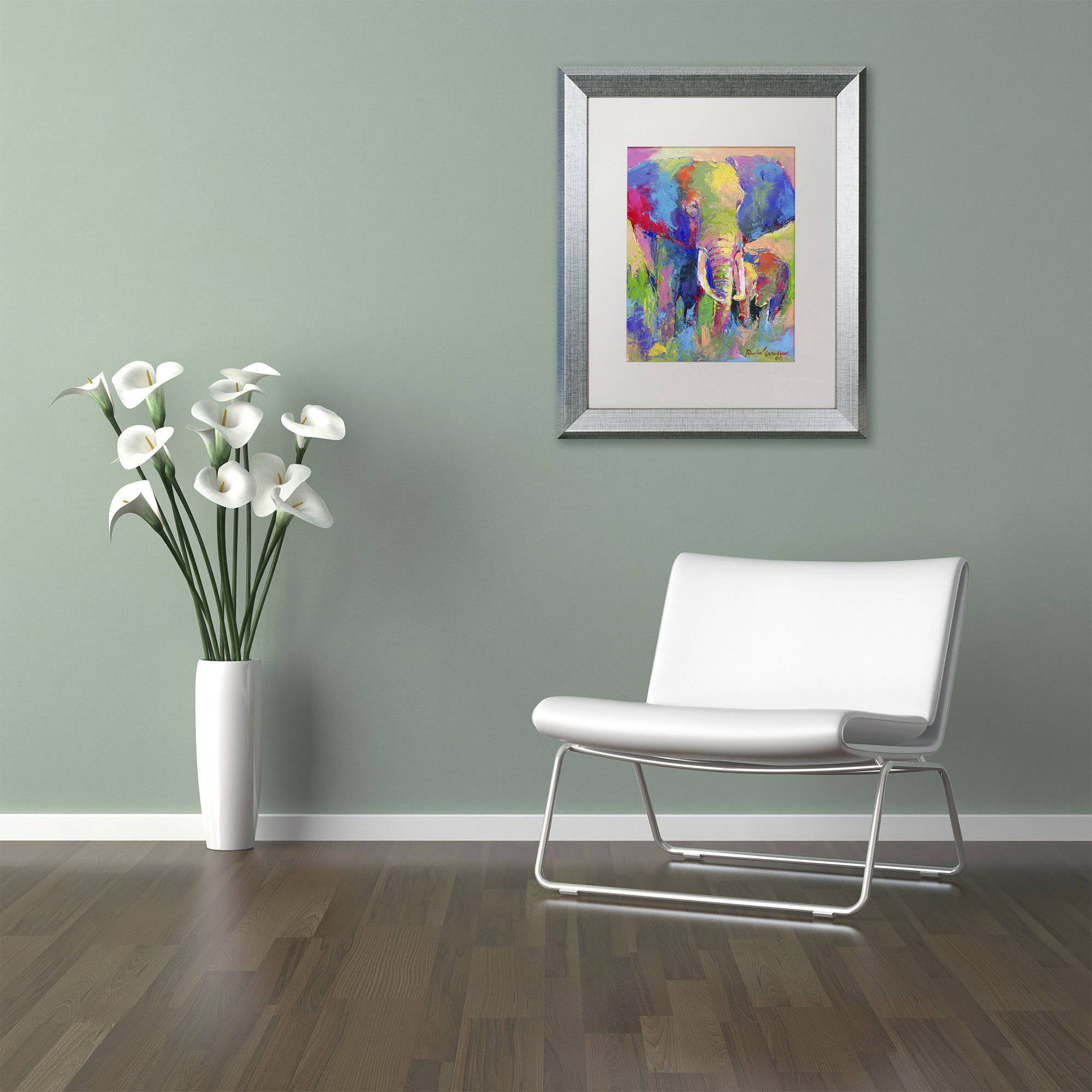 Richard Wallich 'Elephant 1' Matted Framed Art