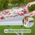 thumbnail image 6 of Pioneer Flower Floral Print Pattern Square Fitted Tablecloth with Elastic Edge,Square Table Cover,Washable Elastic Table Cover for Home Kitchen Party Decor 34"x34", 6 of 6