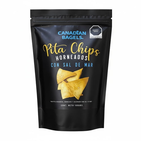 Botana Pita Chips Sal de mar 100gr | Horneados | Canadian Bagels