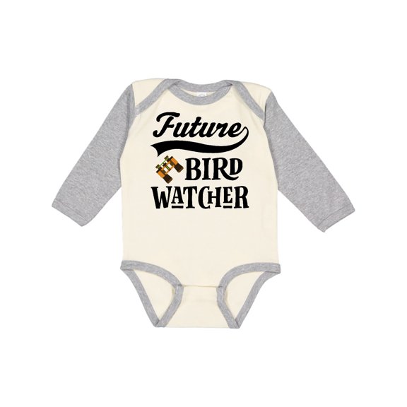Inktastic Future Bird Watcher Bird Watching Boys or Girls Long Sleeve Baby Bodysuit