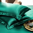thumbnail image 1 of Nvzi 2 fundas de almohada de seda de doble cara, suaves y agradables para la piel, que le dan a la piel un abrazo lujoso de 18,9 x 29,13 pulgadas (verde)., 1 of 5