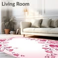 thumbnail image 2 of ODIKA 6'x9' Machine Washable Non-Slip Area Rug, Blooming Peony Floral Medallion Artistic Statement High Traffic Rug with Pad, Pink, 568146, 2 of 8
