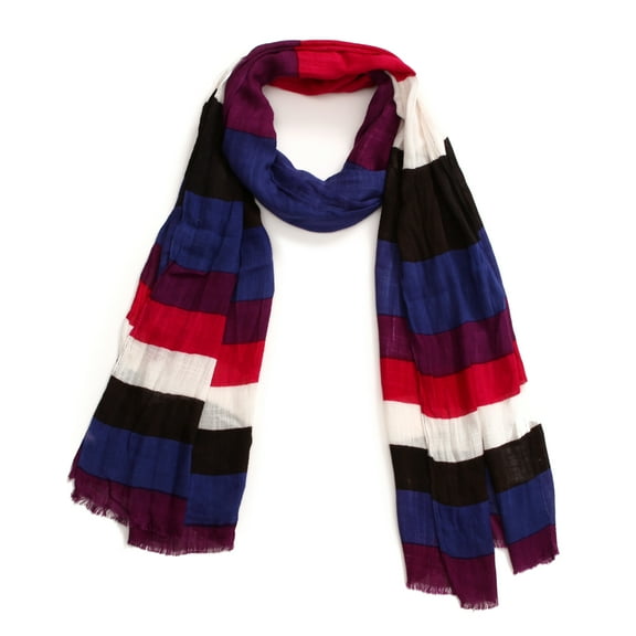 Richie House Women's Deep Multicolored Striped Scarf RH0745