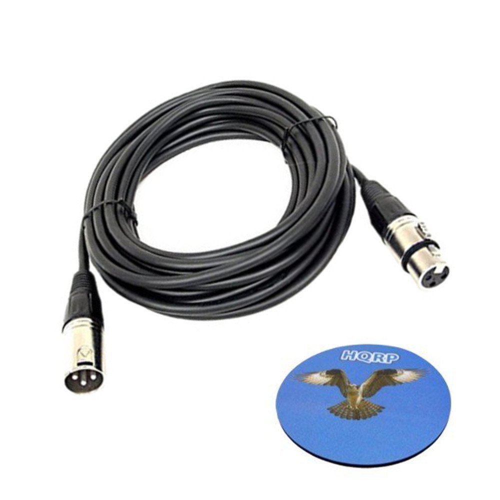 HQRP 20 Feet Mic Cable Patch Cords XLR M to XLR F for Audio Technica