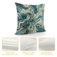 thumbnail image 4 of Teal Marble Throw Pillow Covers , Gold Crack Pillow Covers, Abstract Metallic Texture Cushion Covers, Luxury Shinny Boho Hippie Fluid Reversible Decorative Pillow Covers, 4 of 5