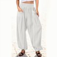 thumbnail image 2 of Sngxgn Wide Leg Pants for Women High Waisted Yoga Pants Casual Lounge Joggers Loose with Pockets(White,S), 2 of 9