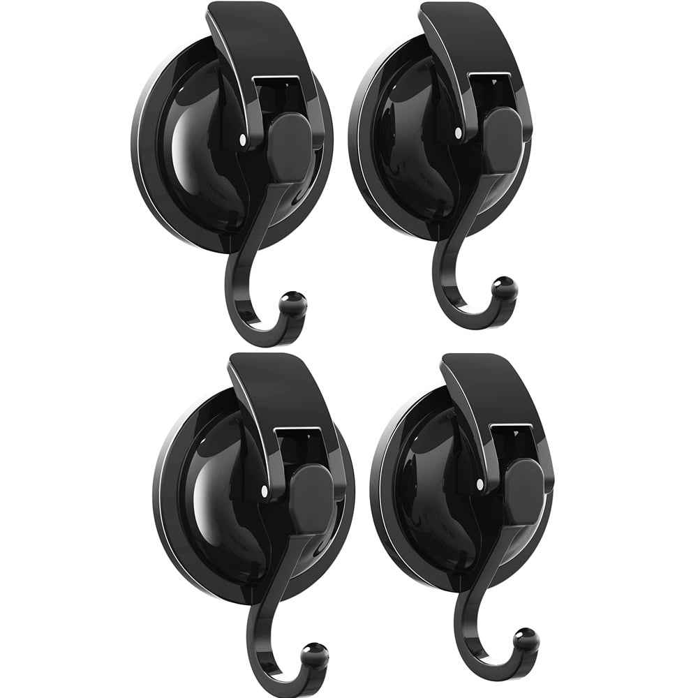 4 Pack Suction Cup Hooks, Large Shower Suction Hooks, Heavy Duty