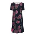 thumbnail image 5 of Robes pour Femmes 2024 Été Surdimensionné Décontracté Col Rond Imprimé Manches Courtes Robe avec Poche 50 % de Réduction!, 5 of 5