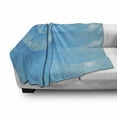thumbnail image 3 of Snail Soft Flannel Fleece Throw Blanket, Spiral Helix of Growth Depth of Ocean Nautical Seashell Underwater Elements, Cozy Plush for Indoor and Outdoor Use, 70" x 90", Sky Blue and Aqua, by Ambesonne, 3 of 6