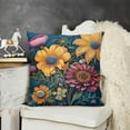 thumbnail image 2 of YINGXI Summer Colorful Flowers Bloom Abstract Art Throw Pillow Covers Pillowcase Pretectors Cushion Cover for Home Office Sofa Couch, Double-Sided Printed 18x18in, 2 of 5