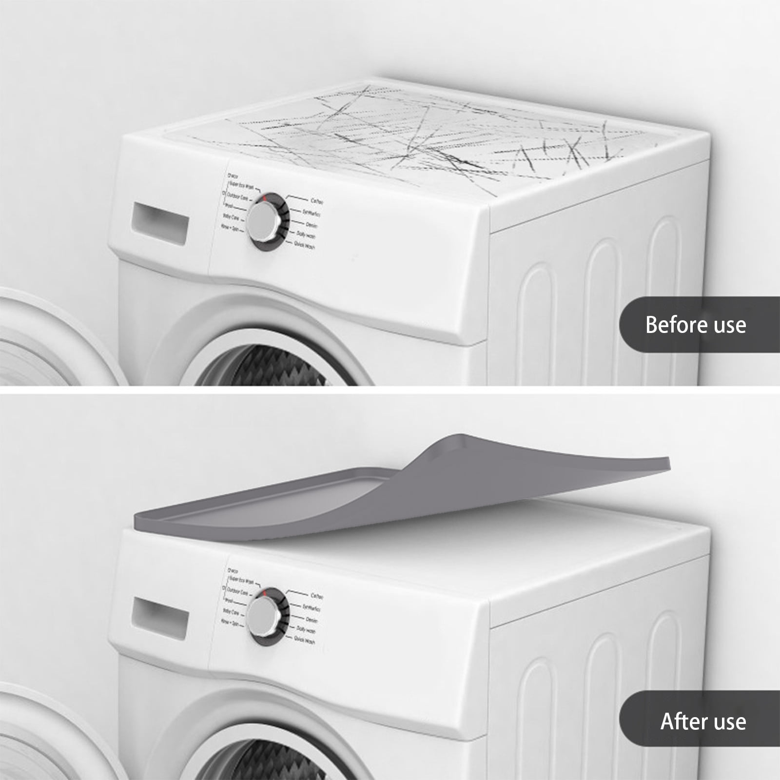 Waterproof Silicone Under Sink Mat for Kitchen and Bathroom, 24 x 20 in, Washer Dryer Countertop with ShelfOrganizer Tray