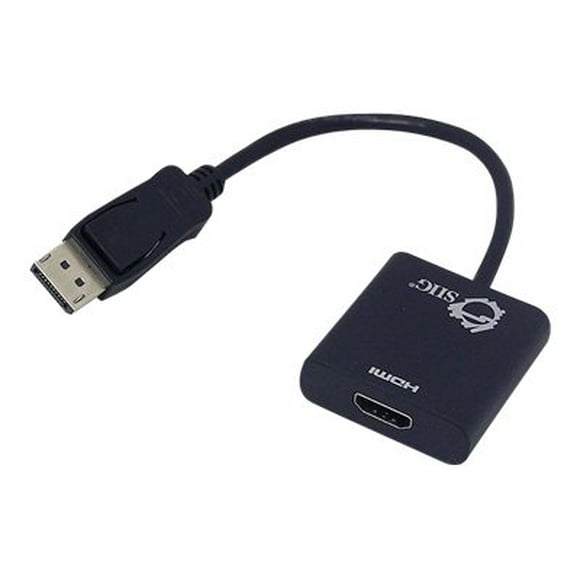 SIIG DisplayPort HDMI Adaptateur vers - Adaptateur - DisplayPort Mâle vers HDMI Femelle - 9,6 Po - Noir -
