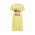 thumbnail image 2 of Elvqul Womens Nightgowns Womens Loungewear Short Sleeve Soft Yellow Short Pull on Nightgowns, 2 of 5