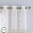 thumbnail image 4 of Sheer White Curtains, Leaf Embroidered Grommet Voile Drapes for Living Room, Bedroom, Window Treatments Semi Curtain Panels Taupe, 52" W x 84" L, 2 Panels, 4 of 6