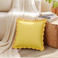 thumbnail image 2 of REGALWOVEN Cotton Throw Pillow Covers Cushion Cases, Scalloped Wavy Edge Designs, Match for Home Decor, Pack of 1 Yellow 18" x 18", 2 of 6