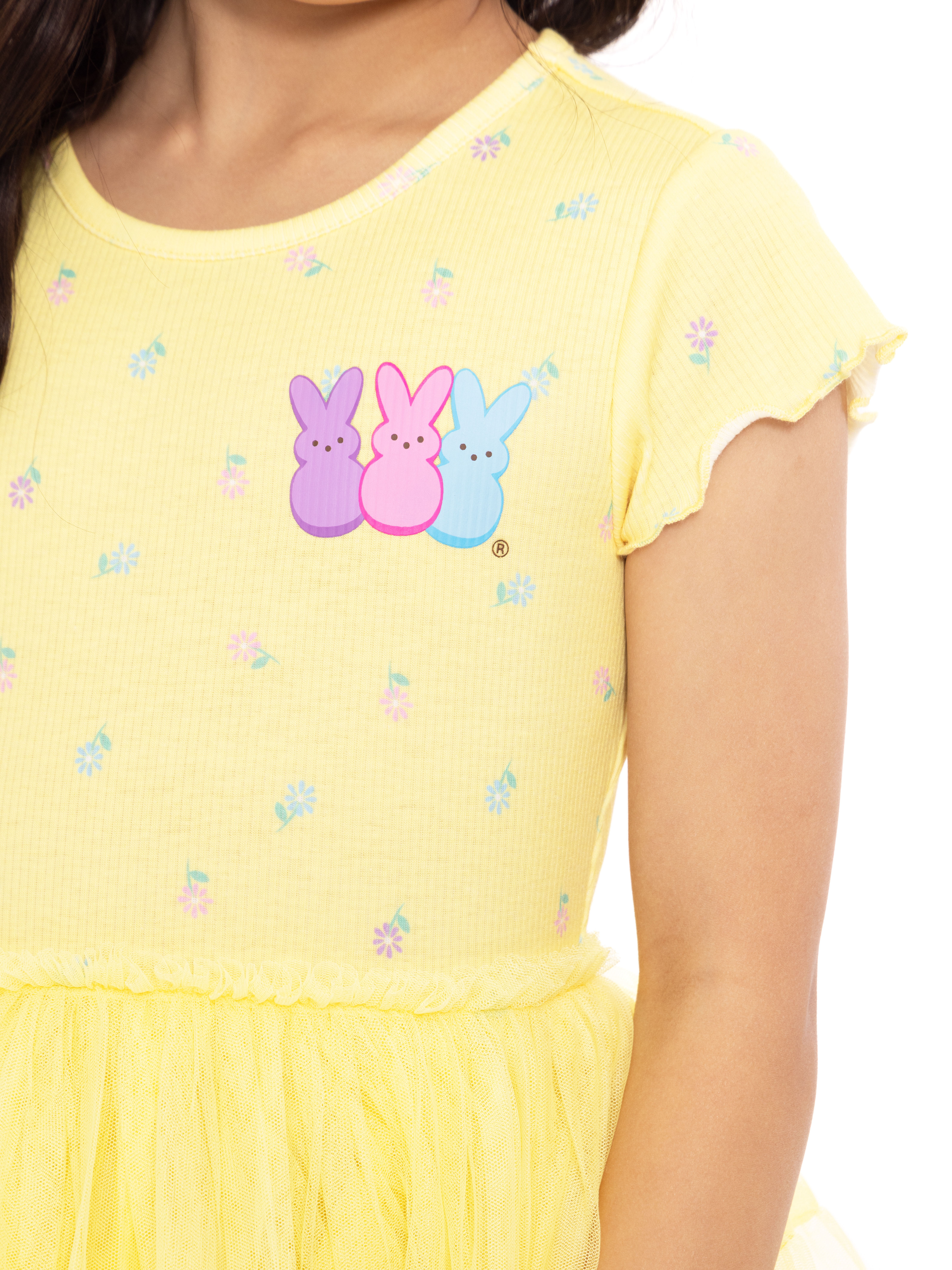 PEEPS Girls' Print Tutu Dress with Short Sleeves, Sizes 4-12