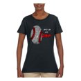 thumbnail image 2 of Wild Bobby, Baseball Fingerprint It's In My DNA, Sports, Women Graphic Tee, Black, Small, 2 of 5