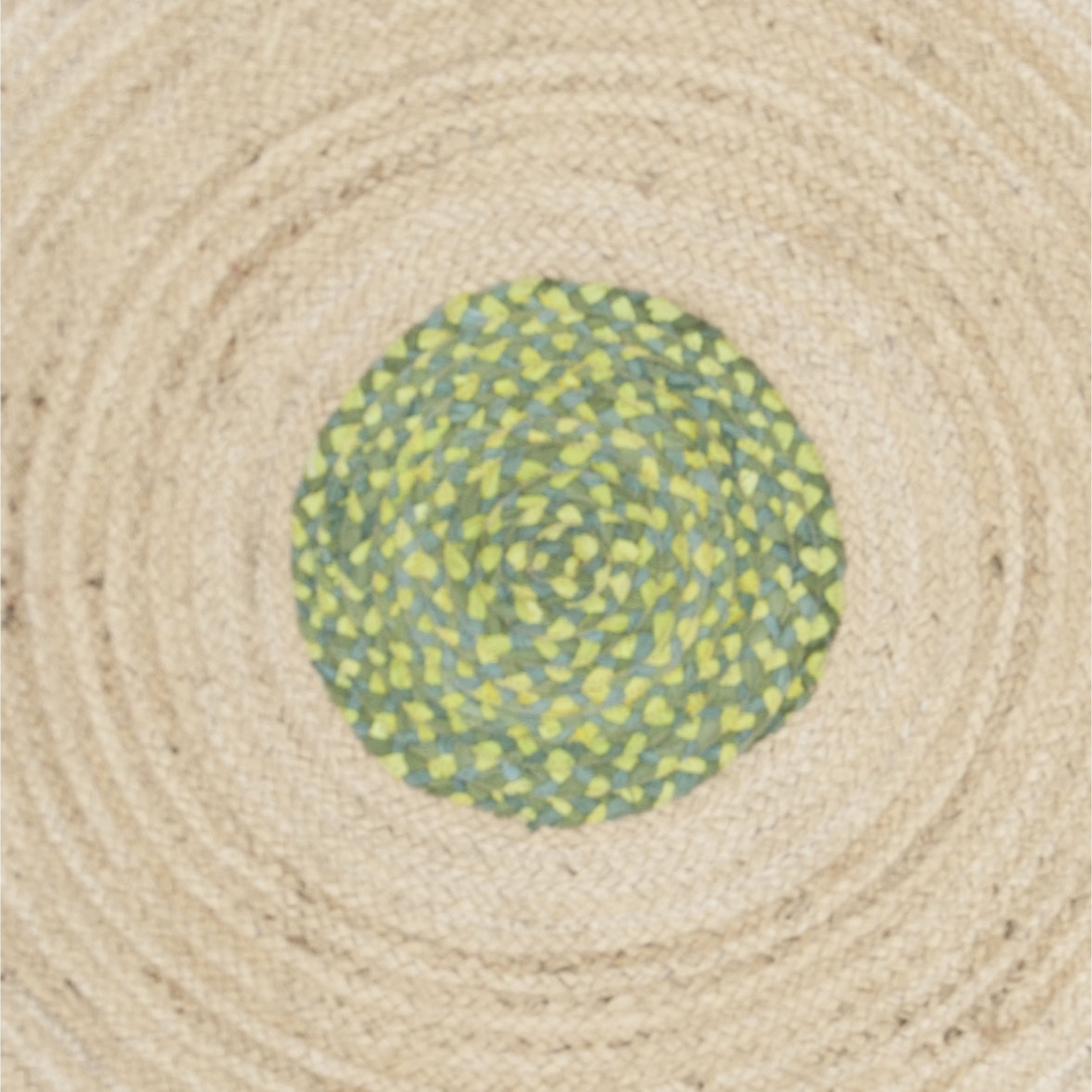SAFAVIEH Cape Cod Rosalynne Striped Area Rug, Green/Natural, 4' x 4' Round