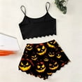 thumbnail image 4 of MEZZALL Women Sleeveless Halloween Print Pajama Spaghetti Strap Skeleton Hand Graphic Crop Cami Sleep Tops With Shorts Comfortable Nightwear For Cozy Home Sleepwear Breathable 2 Piece Pjs, 4 of 4