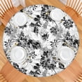 thumbnail image 2 of Pioneer Flower Floral Print Pattern Round Fitted Tablecloth with Elastic Edge,Dining Table Cover Waterproof,Outdoor Round Tablecloth for Camping,Dining,Indoor and Outdoor, 2 of 7