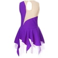 thumbnail image 2 of YONGHS Kids Girls Sparkly Rhinestone Figure Ice Skating Dress Sleeveless Asymmetric Hem Gymnastic Dance Dress Purple 14, 2 of 7