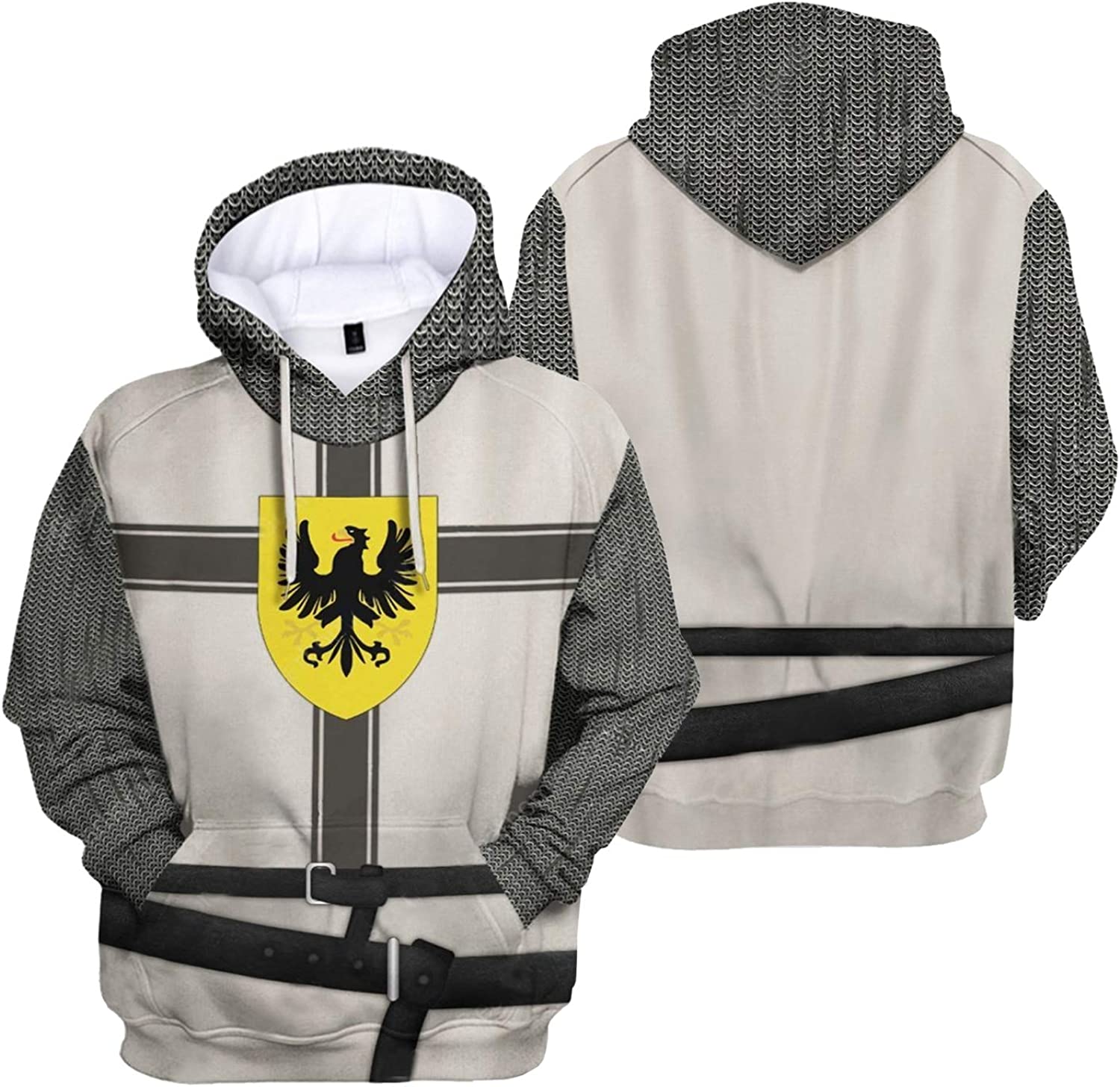 Historical Hoodie Medieval Knight Hoodie Revolutionary War Army Uniform 3D Printed Jacket