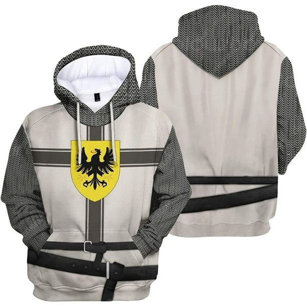 Historical Hoodie Medieval Knight Hoodie Revolutionary War Army Uniform
